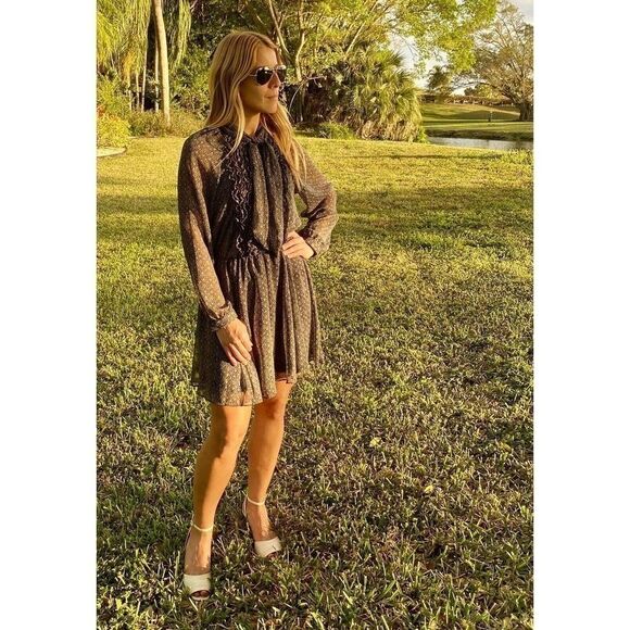 ZARA PRINTED JUMPSUIT WITH METALLIC THREAD - Picture 5 of 10